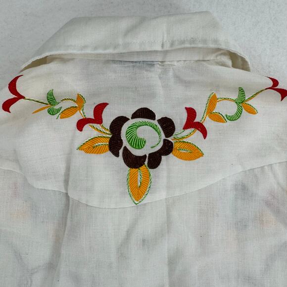 Vintage Border Town Kids Western Button Down Shirt Size 10 Cowboy Retro USA - Picture 10 of 14